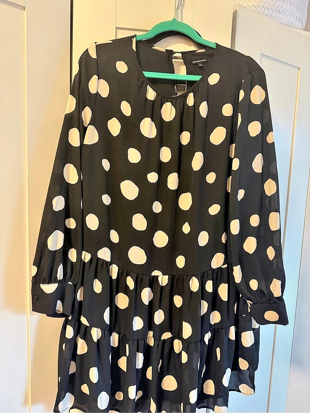 Polka Dot Mini Dress in Black & White